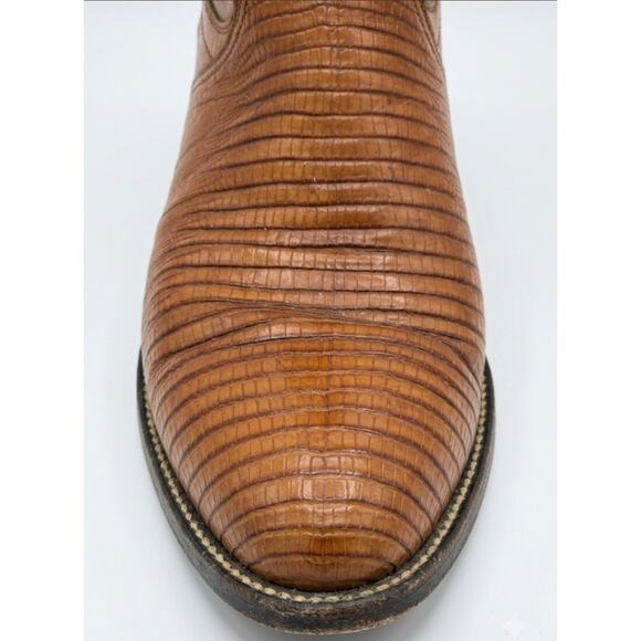 Vintage Dan Post Reptile Lizard Cowboy Brown Boots Size 8.5 main image 6